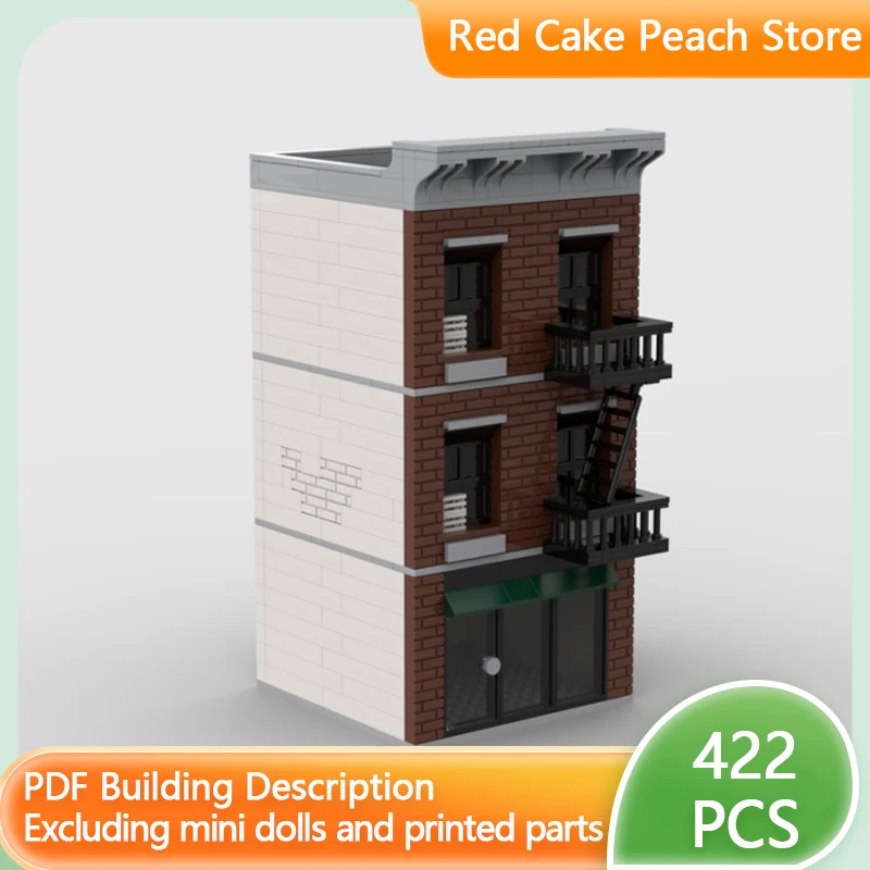 

City Street View Model MOC Building Bricks Retro Apartment Architecture Modular Technology Gifts Holiday Assemble Children Toys