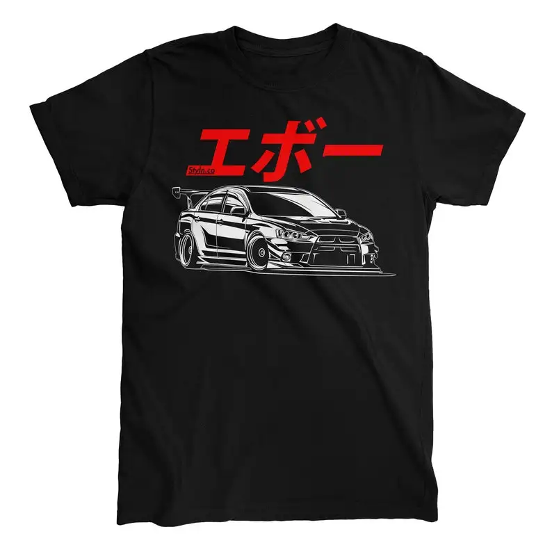 Evo X Japan Style T-Shirt Cotton Tees Short Sleeve T Shirt Round Collar Clothing Summer