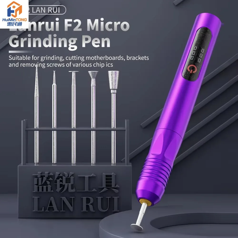 Lanrui F2 Micro Grinding Pen 3 Speed 10000-20000RPM 10W for Phone Motherboard IC Chip Grinding Solder Joint Repair Hand Tools