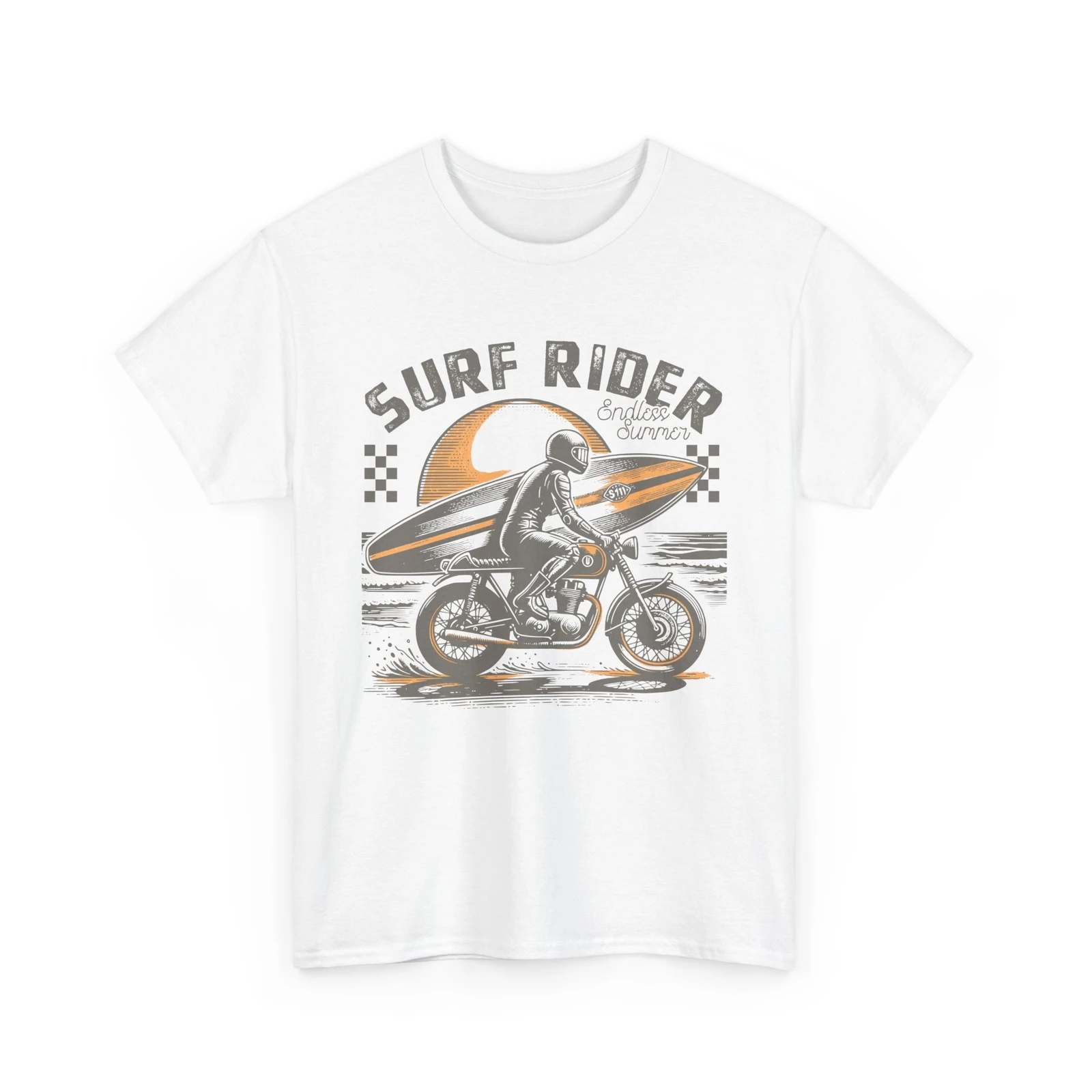 Camiseta Vibes de Playa | Camiseta de olas del océano de verano | Vintage Surf Rider - Camisa sin fin