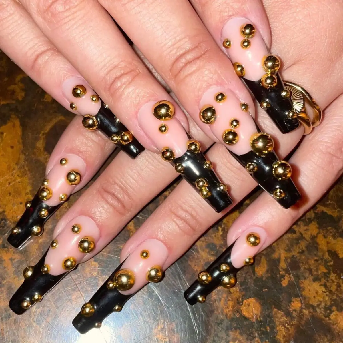 12 Grids Gold+Silver 3D Nail Charms Mixed Size Flat Back Jewel Round Beads y2k Pearls Nail Art Decoration DIY Accessories Parts