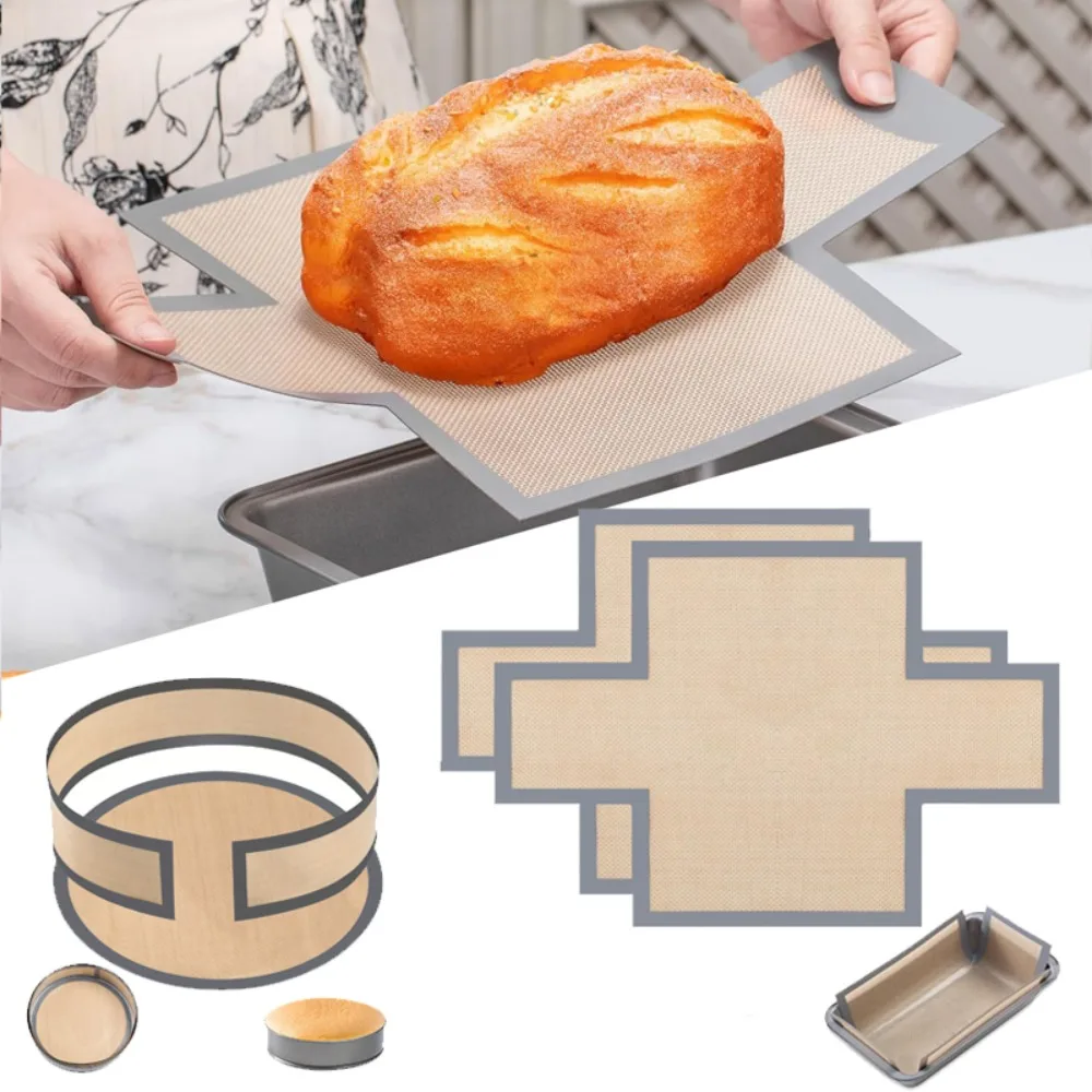 Silicone Bread Liner Reusable Food-Grade Bread Baking Mat Heat Resistant Sling Non-Stick Loaf Pan Lifters Dough Transfer Tool