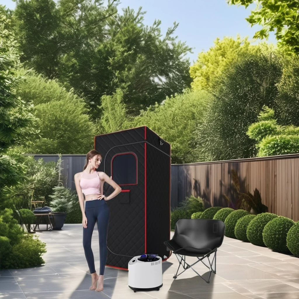 Portable Home Health Steam Sauna Tent 3L Steamer Chair Remote Control Infrared Full-Size Four Sided Outdoor Relaxation Benefits