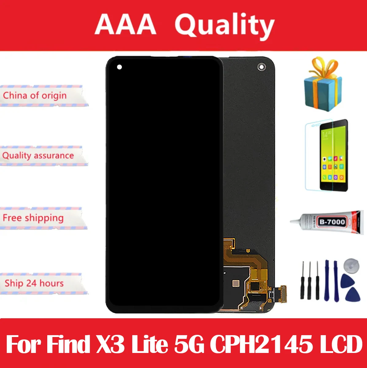 6.43 Inch AMOLED For Oppo Find X3 Lite 5G CPH2145 LCD Display Touch Screen Digitizer Assembly Replacement