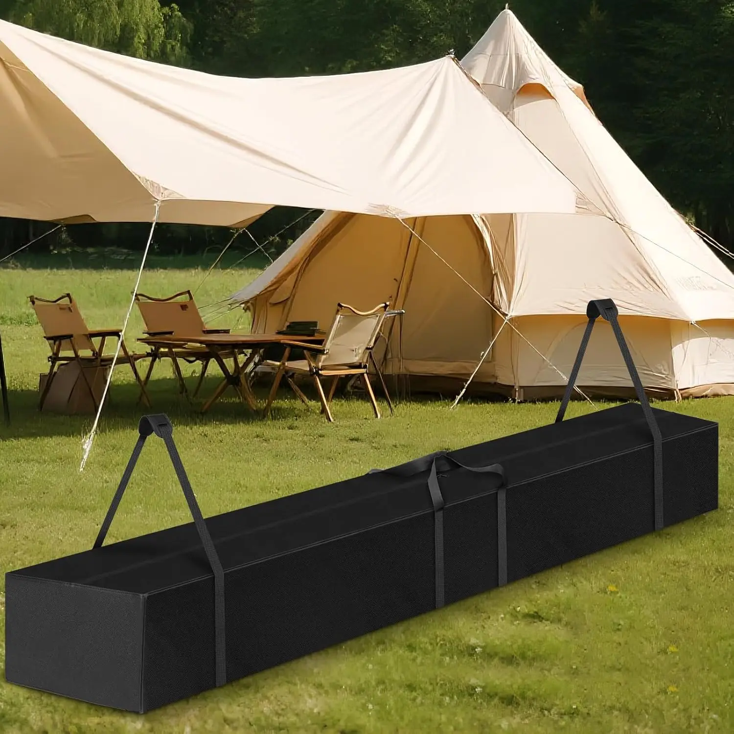 

83" L x 12" W Large Tent Pole Bag, Canopy Tent Storage Carring Bag with Waterproof Lining Handles and Dual Zipper, Black