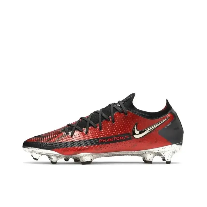 Scarpe da calcio da uomo Nike Phantom GT Elite SE FG, antiscivolo, resistenti all'usura, antiurto, alla moda, nero rosso CK8442-600