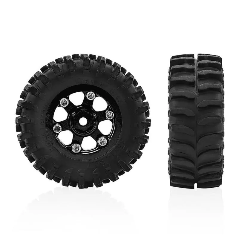 CYGJ-Upgrade Accessories 4Pcs RC Car 0.7 Inch Wheel Hub Beadlock Wheel Tire Set For 1/30 SCX30 Ascent-32