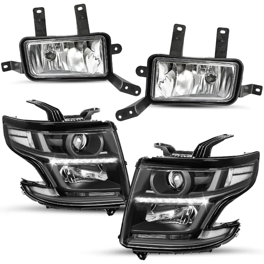 Headlight and Fog Lights Assembly with Integrated Bulbs for Enhanced Visibility in LowLight Conditions Compatible with 20152020