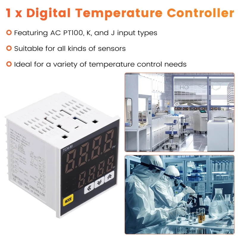 ترموستات الرقمية متحكم في درجة الحرارة AC85-265V التيار المتناوب PT100 K J المدخلات TC4M PID التحكم في درجة الحرارة منظم الحرارة 1300 ℃