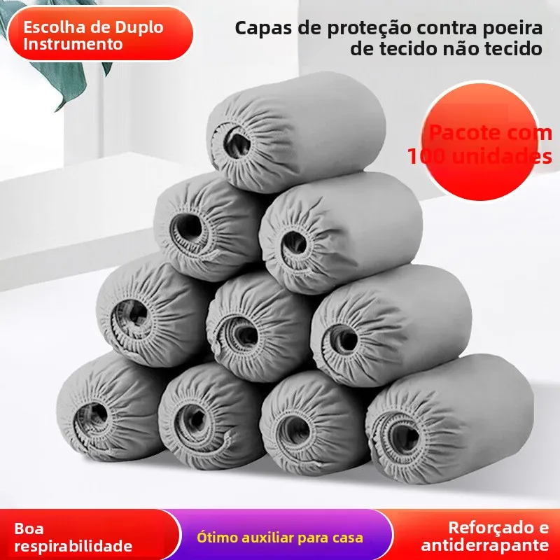 disposable-grey-non-woven-fabric-shoe-covers-home-use-breathable-dustproof-foot-covers-300-per-pack-transparent-shoe-box