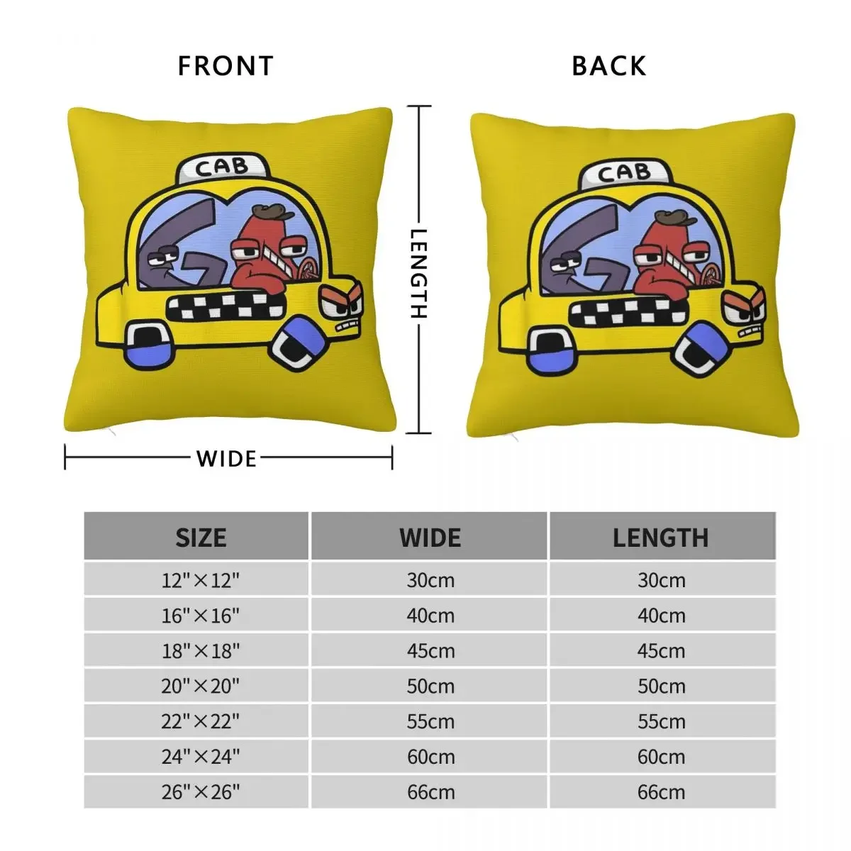 Alphabet Lore Cab Throw Pillow Cover Cushions for Sofa Matching Learning Letters Funny Cushion Covers