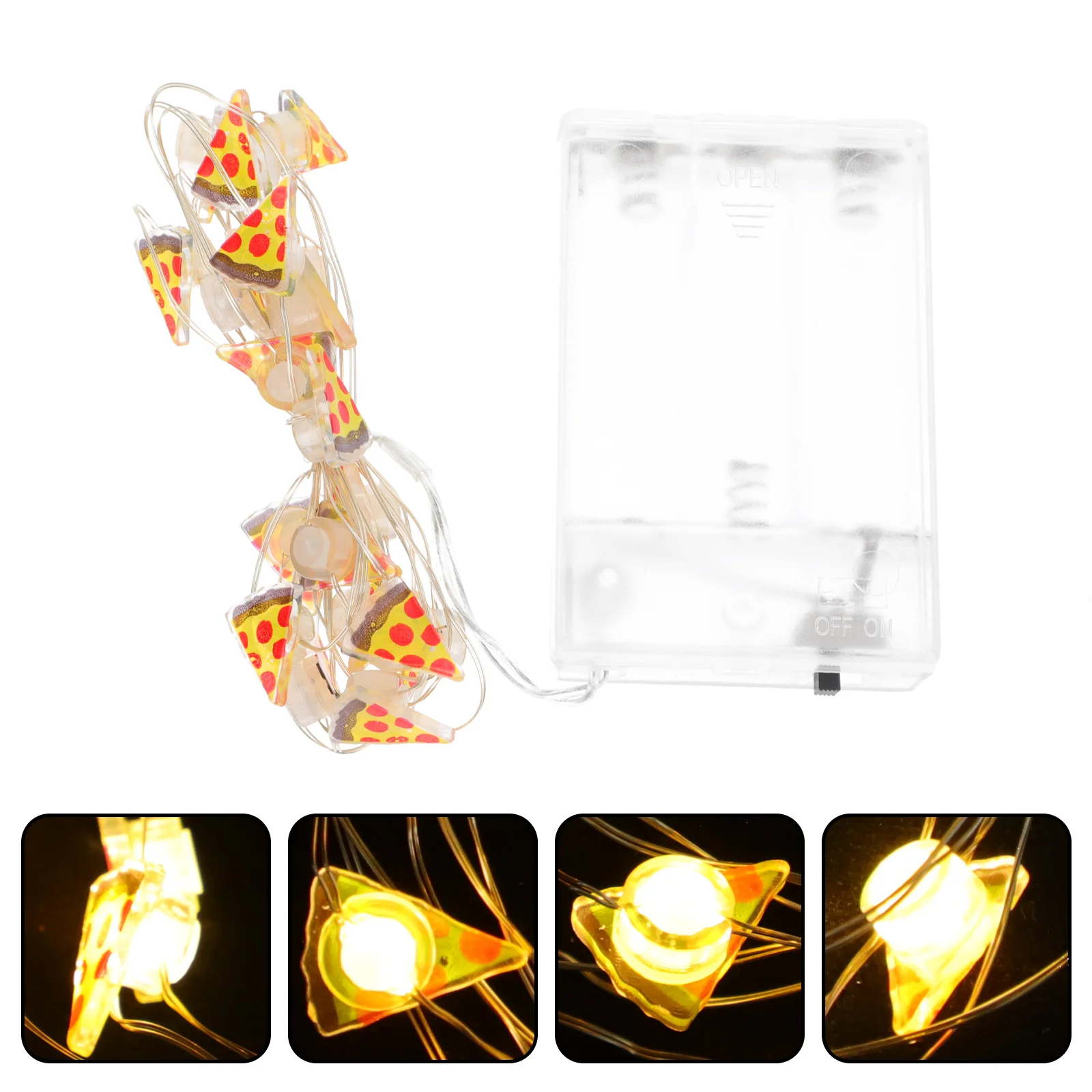 

Christmas Lights Pizza Shape Xmas Garden Home Adornment Outdoor Decor Party Lamp