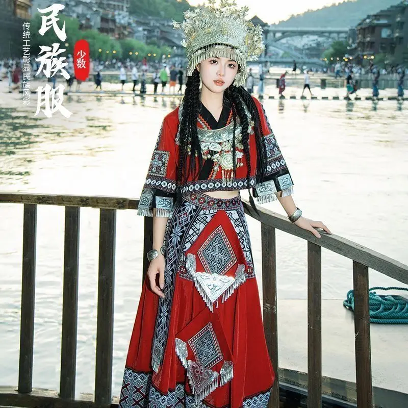 

Guizhou Miao Village Miao Ethnic Clothing Female Yunnan Dong Ethnic Minority Clothing Yao and Tujia Ethnic Dance Clothing