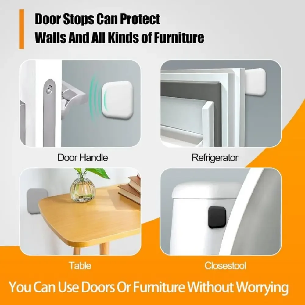 4 Pcs Door Stoppers Wall Protector Buffer Guard Doorknob Door Handle Bumper Self Adhesive Soft Rubber Crash Pad for Home