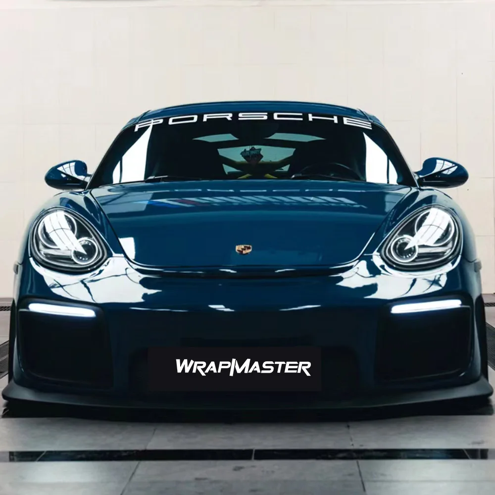 PET Backing Poche Deep Blue Car Wrap Colors Glossy Crystal Vinyl Wrap Making Carbon Fiber