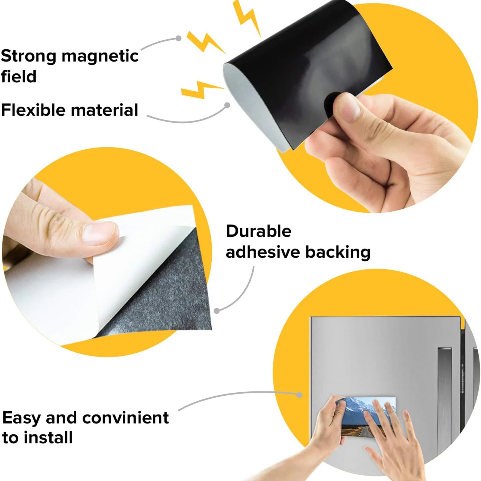 Lembaran Magnet Perekat ESHANG A4 dengan Lapisan Perekat 12Mil Lembaran Magnet Fleksibel dengan Perekat Mandiri