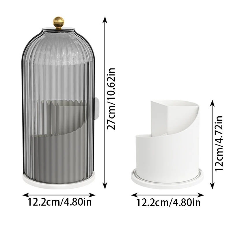 360 ° Rotary Makeup Brush Cylinder With Cover Luxury Cosmetics Organizer Lipstick Eyebrow Pencil Holder Eye Shadow Storage Box