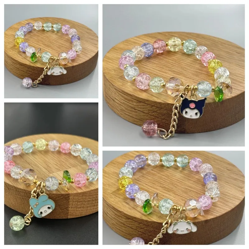 

Sanrio Hello Kitty Bracelet Anime Figures Kuromi Cinnamoroll Cartoon Alloyed Bracelet Anime Merchandise Decoration Birthday Gift