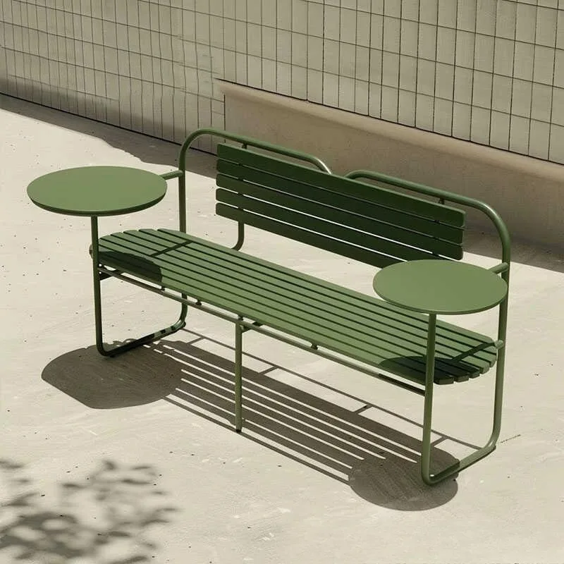 

Outdoor Balcony Garden Carbon Steel Park Chair Public Seat Courtyard Combination Bench Backrest Long Stool