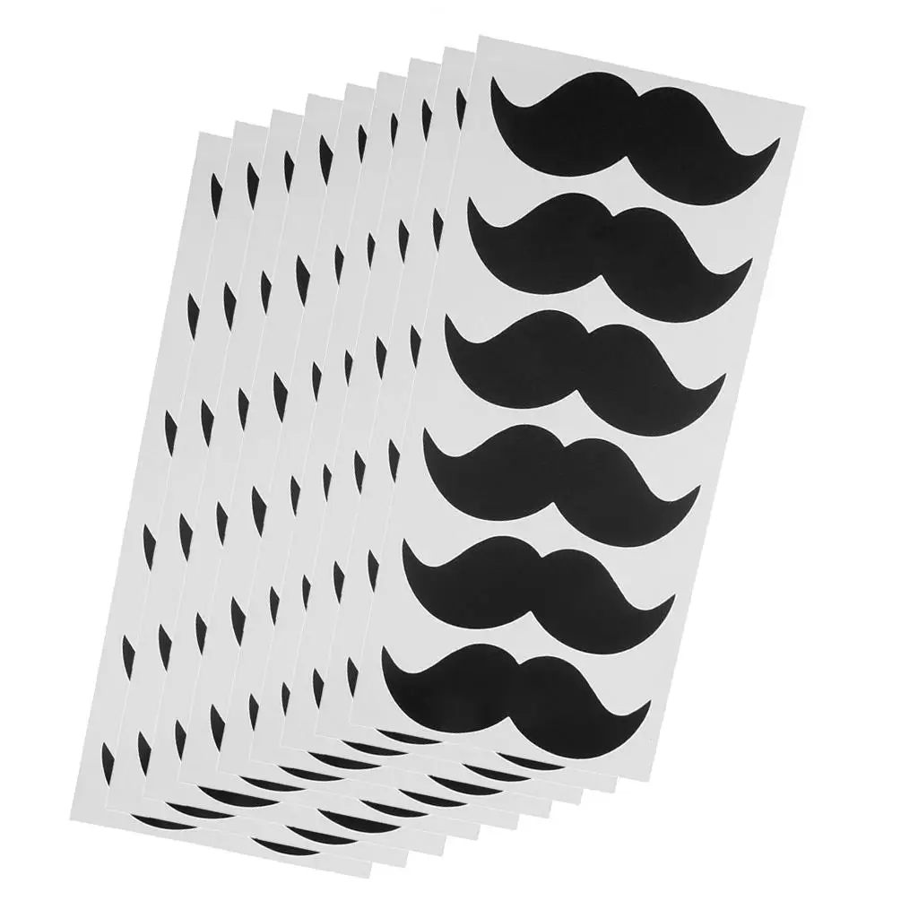 54pcs Black Chalk Board Vinyl Mustache Decal Stickers Art DIY Crafts Use for Put on Jar Container Storage Bin Box