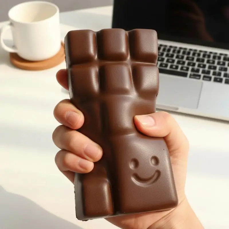 Chocolate Style  Sensory Toy Soft Slow Rising Happy Face Stress Reliever for Kids Home Travel Use