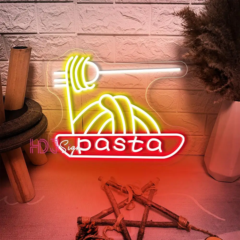 

Pasta Neon Light Sign Restaurant Food Shop Canteen Wall Decor Room Bar Kitchen Noodles Eatery Neon Sign Open Business Signboard