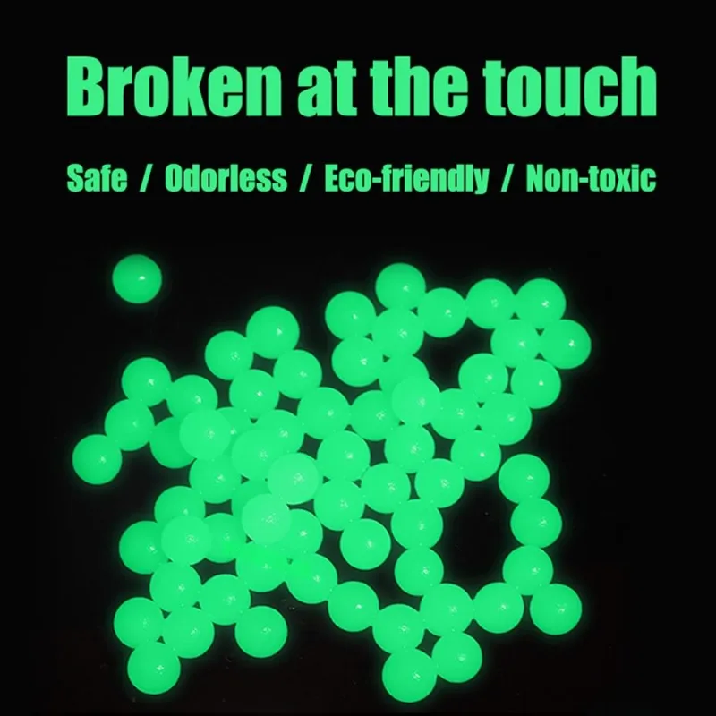 Vendita calda Inodore Luminoso Bagliore nel buio Assorbe Acqua Gel Palla Pistola Blaster Gel Sfere 7-8mm Munizioni Proiettile
