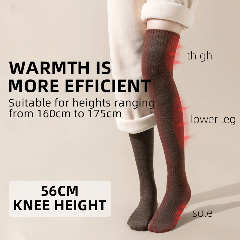 1 Pair Winter Warm Long Stockings Women Over Knee Thigh High Over The Knee Stockings Basic Ladies Warm Knee Socks 2024