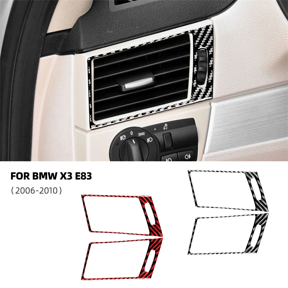 

For BMW X3 E83 2006-2010 Car-styling Carbon Fiber Car Left Right Side Air Vent Decorative Car Accesorios Voiture Car Stickers