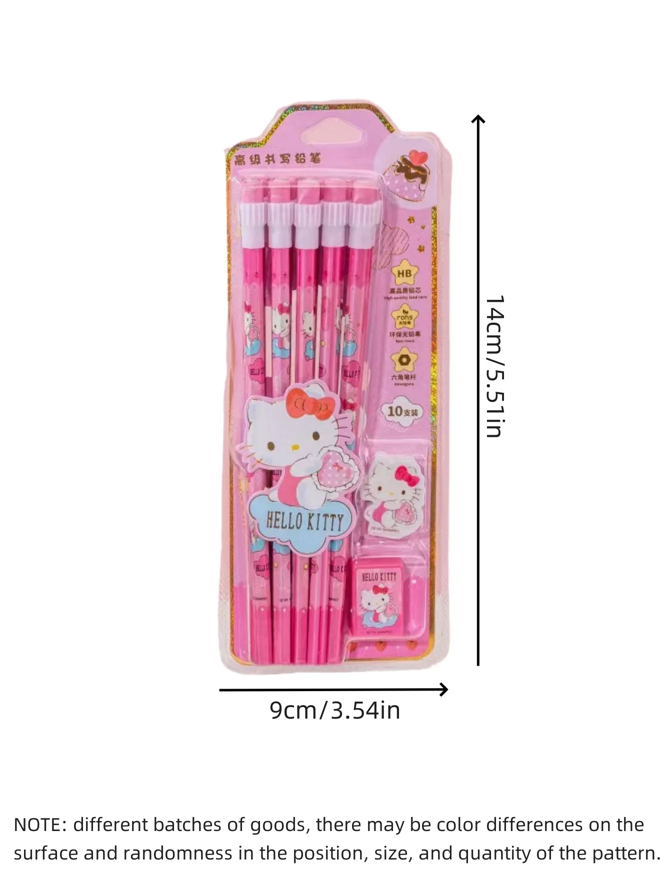 12 Stück/Set Cartoon Hello Kitty Melody Kuromi Cinnamoroll HB Bleistift Anspitzer-Set zum Zeichnen und Skizzieren – Detail 2