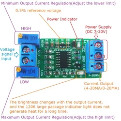 Voltage to Current Analog IO Module 0-5V/0-10V to 4-20mA/0-20mA Transmitter V/I Linear Converter for PLC RS485 Sensor DIY