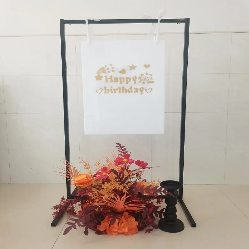 

Marriage Flower Arch Sign Acrylic Board Stand Wedding Table Centerpieces Decoration Baby Shower Birthday Home Crafts Decor Rack