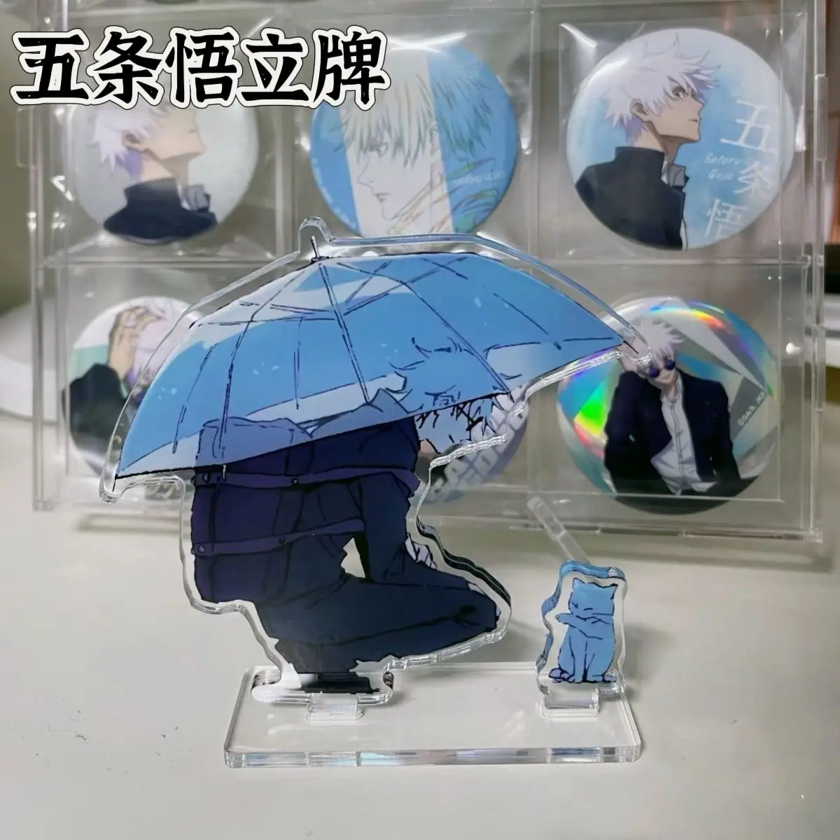 Anime Jujutsu Kaisen Satoru Gojo	Geto Suguru Cosplay Cute Acrylic Double Insert Look Cat Standing Sign  Ambitus