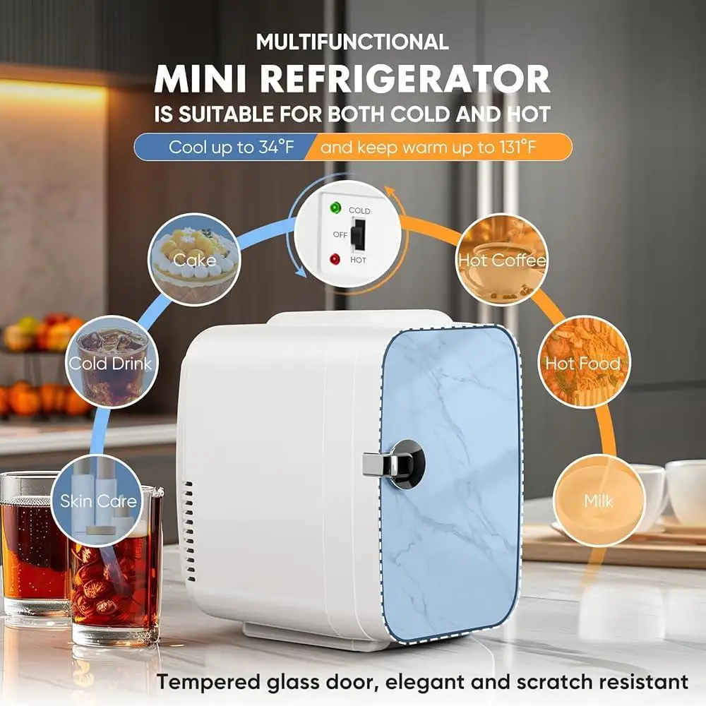 Portable Mini Fridge Thermoelectric Cooler Warmer Food Drinks Skincare Compact Quiet Operation Ideal Travel Office Home
