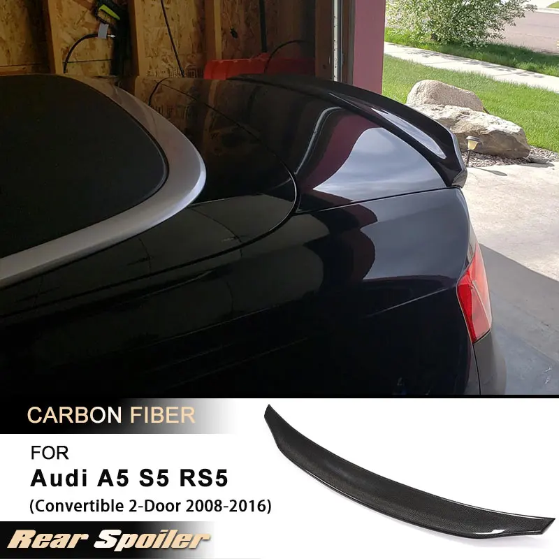 

Car Rear Trunk Spoiler Wings for Audi A5 S5 RS5 Convertible 2-Door 2008-2016 Racing Rear Spoiler Boot Wing Lip Full Carbon Fiber