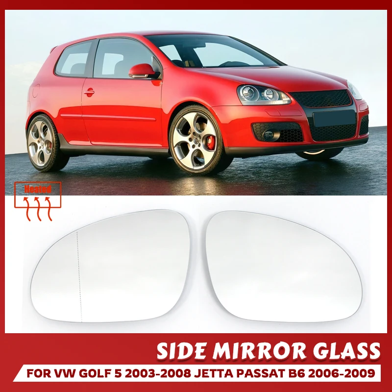 

For VW Golf 5 MK5 Jetta Passat B6 2005-2009 Left Right Side Heated Mirror Blue White Glass Lens Replacement 3C0857521 3C0857522