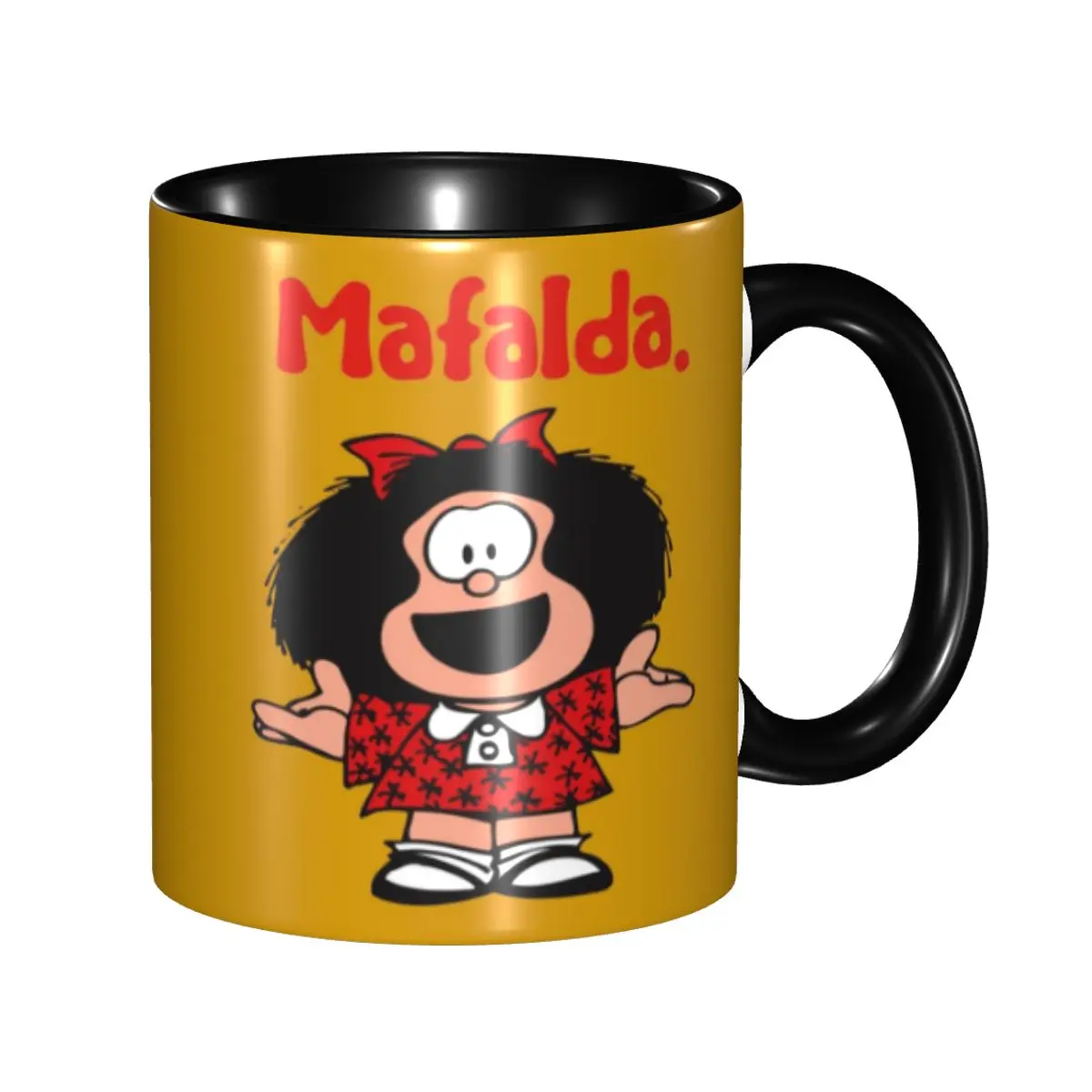 

Happy Mafalda Coffee Mug DIY Custom Argentina Manga Quino Comic Ceramic Mug Creative Present