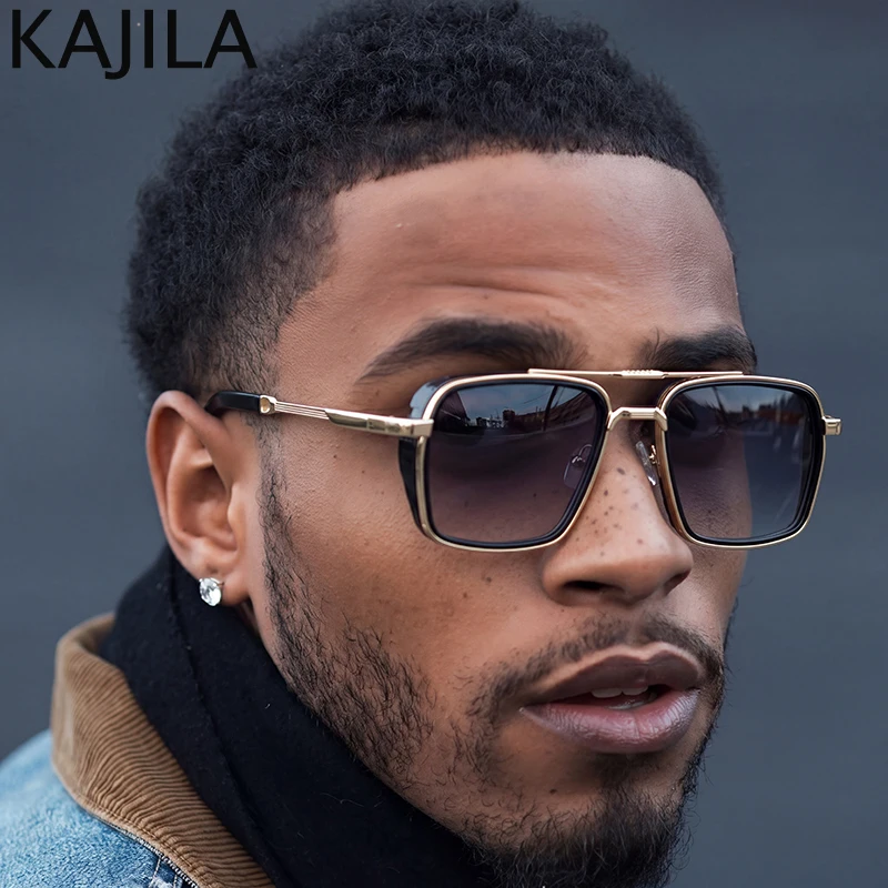 

Oversized Steampunk Square Shield Sunglasses Men 2026 Luxury Brand Vintage Metal Double Bridge Punk Sun Glasses For Male Shades