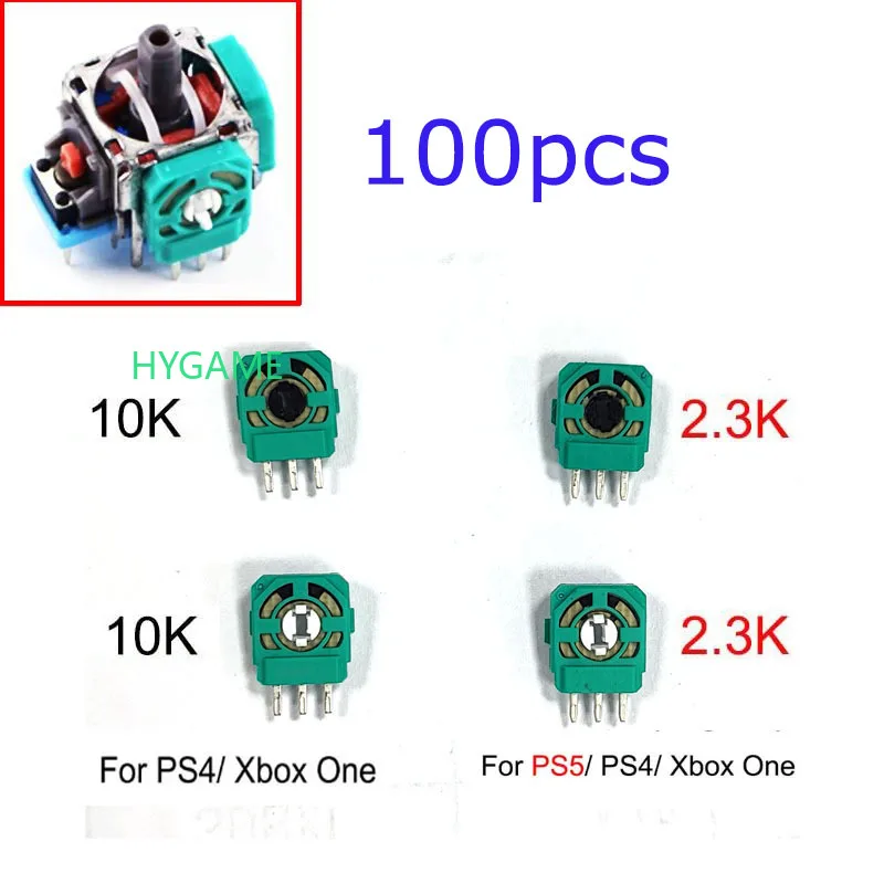 

100pcs for XBOX ONE for PS4 PS5 Sensor 10K 3D Analog 2.3k Thumbstick Axis Resistors Joystick Potentiometers Sensor Replacement