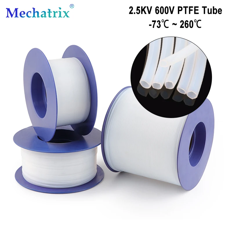 2.5KV 600V PTFE Tube ID 0.3 ~ 5.94mm S Type F46 Capillary Heat Protector Transmit Hose Corrosion Resistant Rigid Pipe