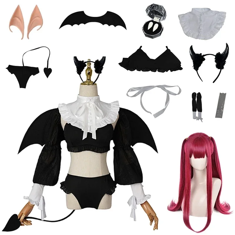 Anime My Dress Up Darling Cosplay Marin Kitagawa Little Devil carino costumi di Halloween Sexy per le donne uniforme e parrucca