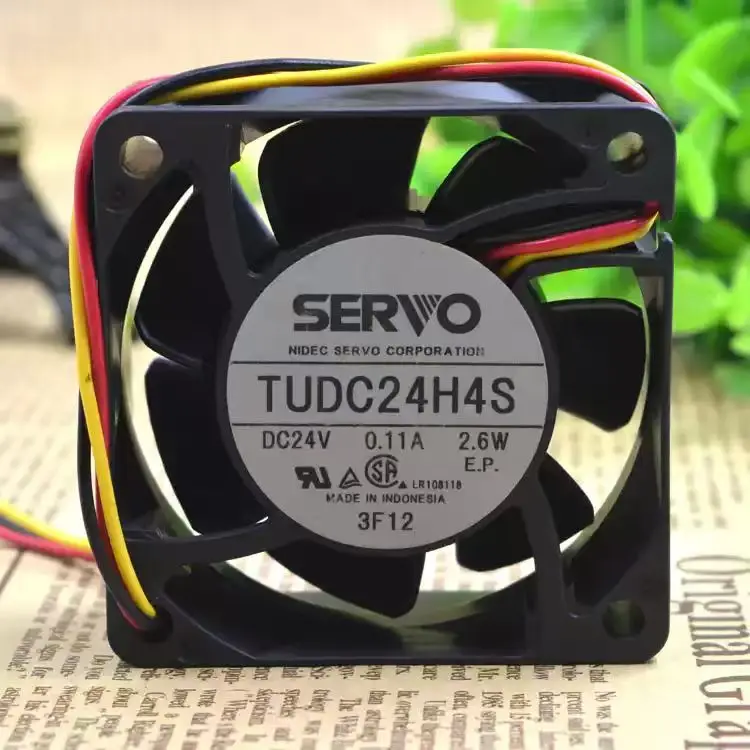 For NIDEC SERVO TUDC24H4S DC 24V 0.11A 6025 60x60x25mm 3-Wire Dual Ball Bearing Welder Server Inverter Chassis Case Cooler Fans