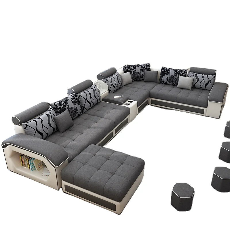 

#Cheap Living Room Sofas Cover Washable Removable L Shape Fabric Sofa Set With Storage Armrest