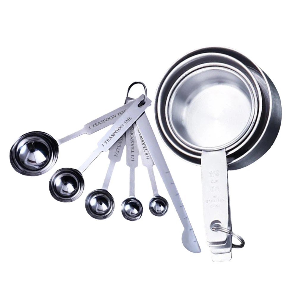

Measuring Spoon Cup Stainless Steel Cooking Cups Spoons Tea Coffee Measure Teaspoon Brightly Colored Easy Clean