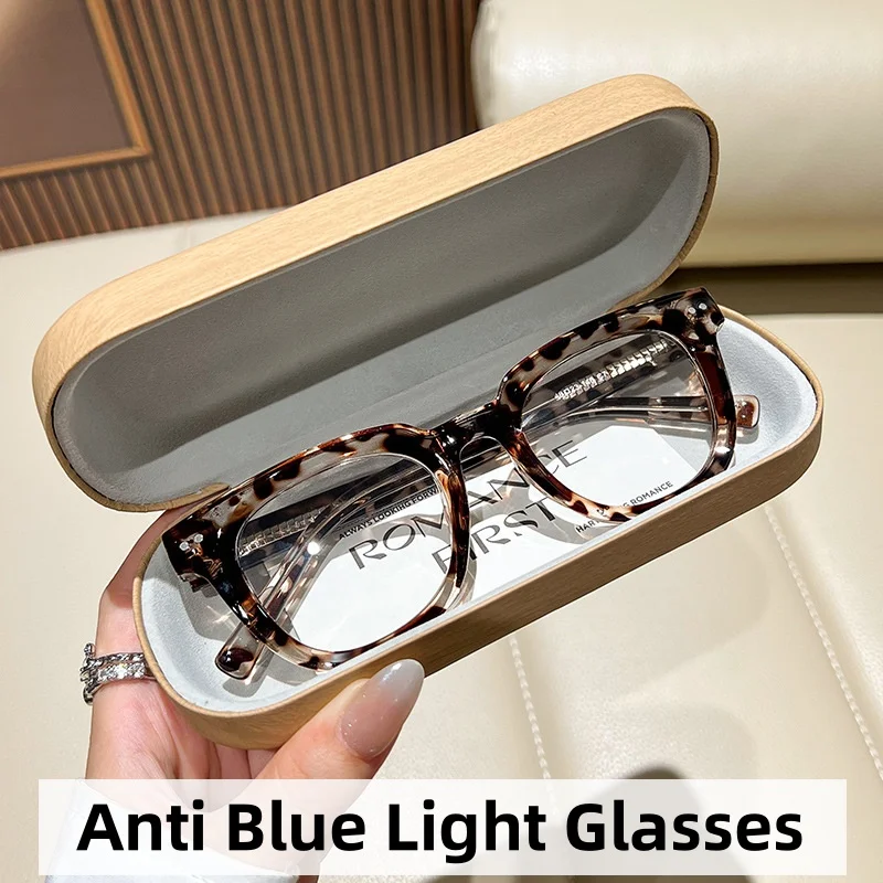 

Vintage Large Frame Thick Edged Optical Glasses Fashion Leg Insert High-definition Anti Blue Light Glasses Stylish Women Eyewear