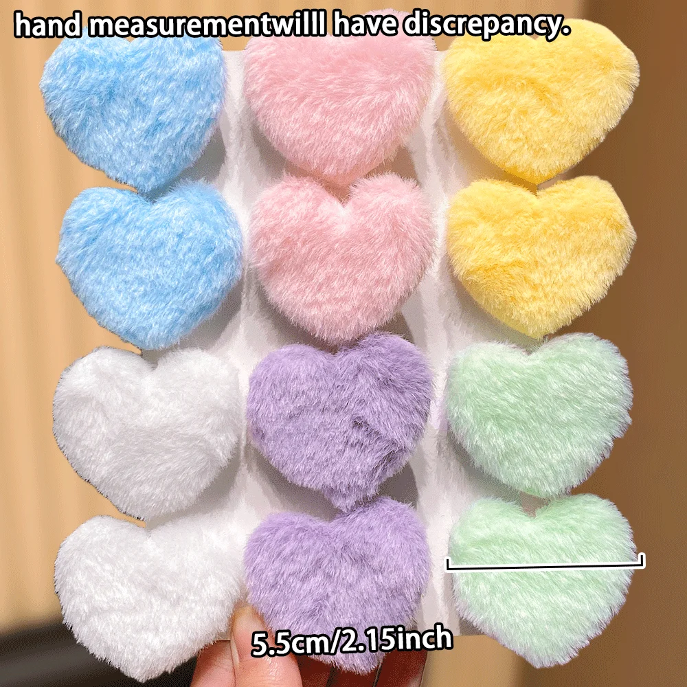 12 قطعة من مشابك الشعر على شكل قلب جميل بألوان متنوعة، إكسسوار لطيف للنساء، هدية مثالية سهلة المطابقة مع أي ملابس #5