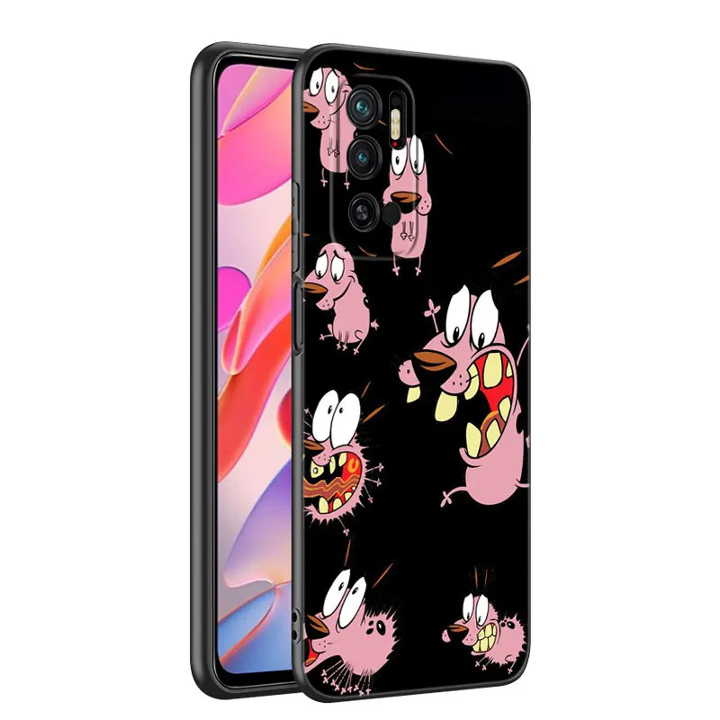 Cartoon Courage Cowardly Dog Black Phone Case For Xiaomi Mi 9 SE 8 10T 11 12 13 Lite 9T 11T 12S 12T 13T 14 Pro 5G NE 11i 12X