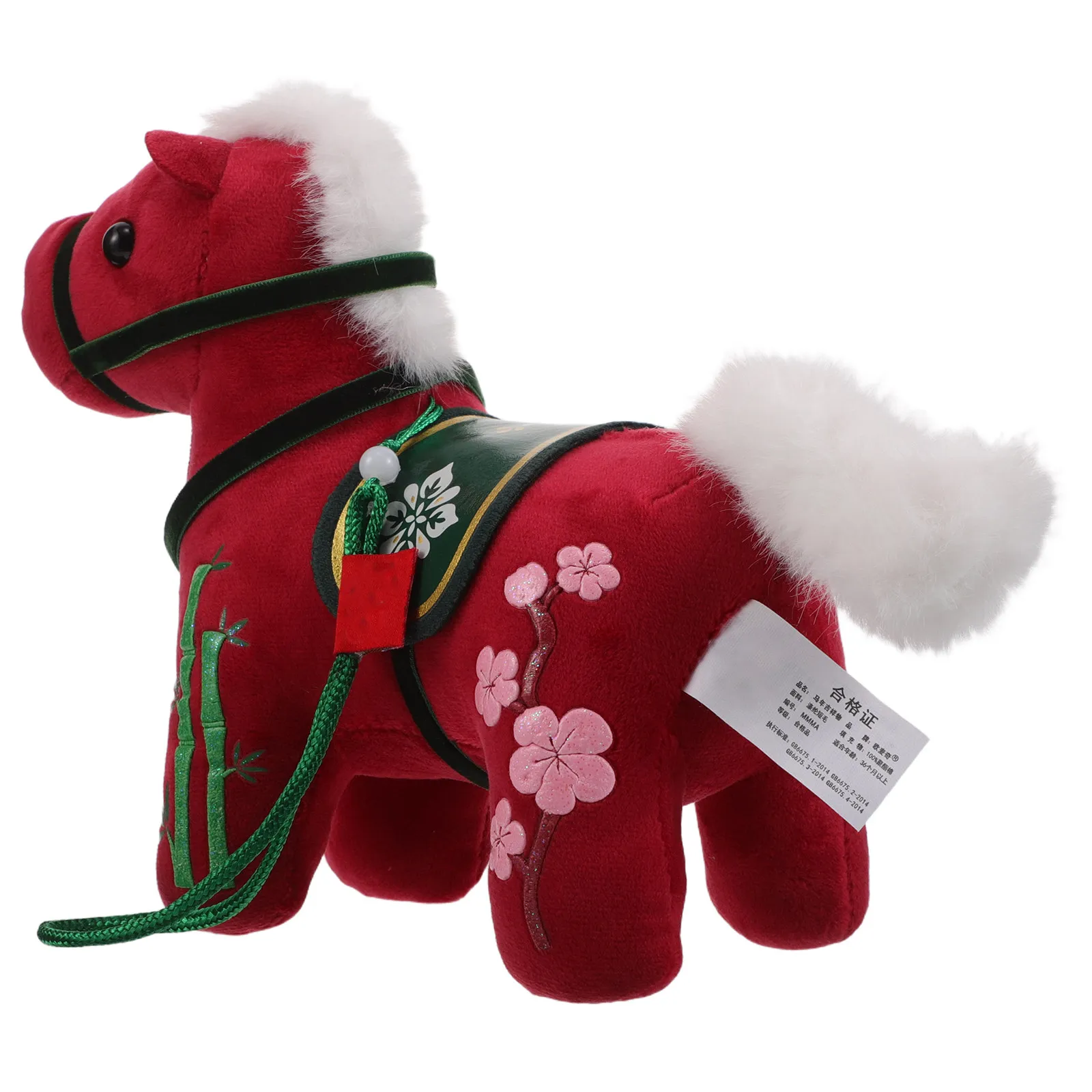 

Chinese New Year 2026 Horse Mascot Soft Huggable Animal Decoration for Home Living Room Kids Playtime Bedtime Travel Portable