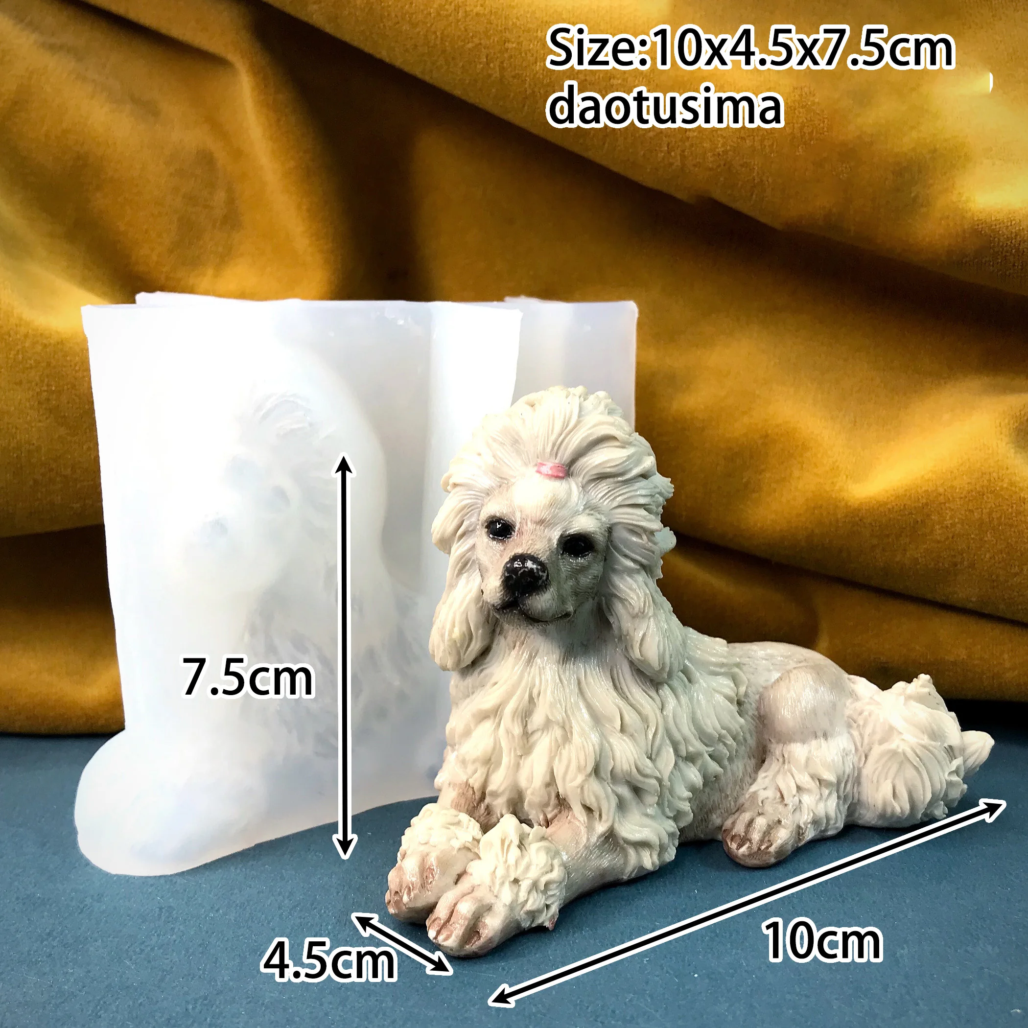 Poodle Silicone Mold for Resin Crafts Reusable Dog Sculpture DIY Kit, Pet Memorial Art Customizable Home Decor Accessories