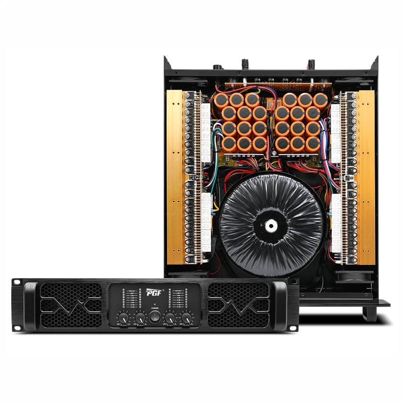 4x1200W 4 Channel Class H High Power Amplifier 2U Rack Mount Stereo Pro Audio Amp For Stage Sound Performance Equipment